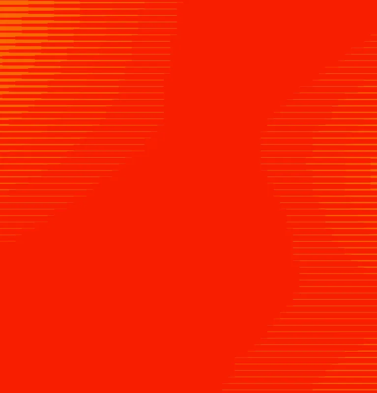 Abstract digital design with red and orange horizontal lines forming curved patterns.