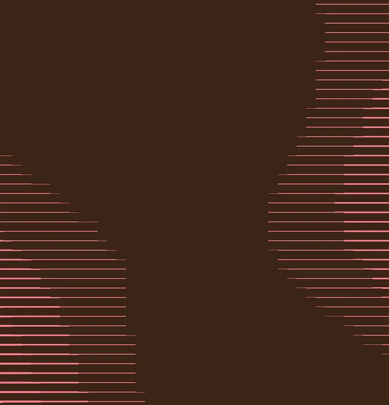 Abstract digital art featuring horizontal pink lines on a dark brown background.