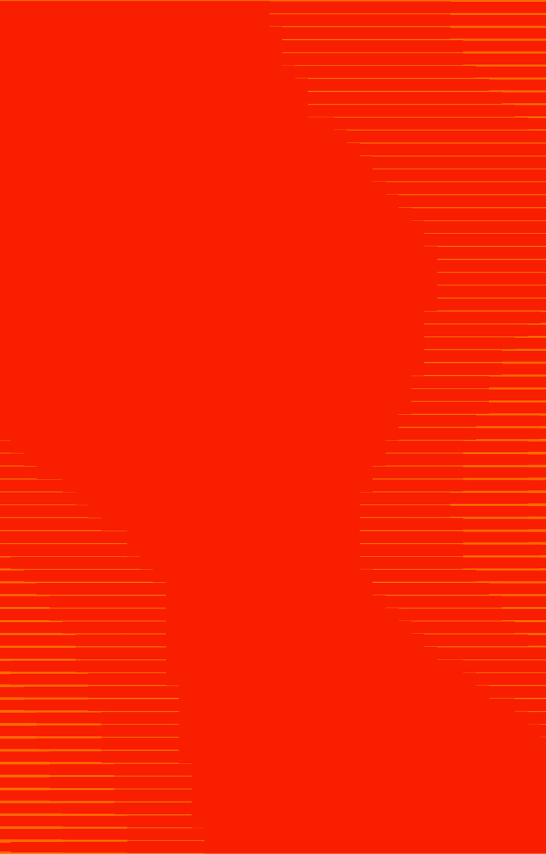 Abstract red background with a large orange circular shape and thin horizontal orange lines.